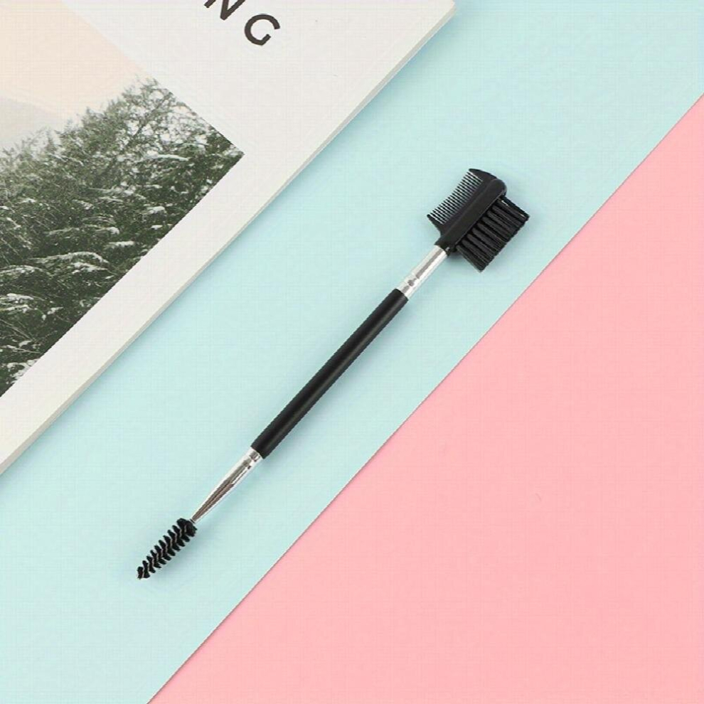 1pc Eyelash Curl Professional Makeup Brush Double Head Eyelash Comb Eyebrow Brush Portable Cosmetic Tools