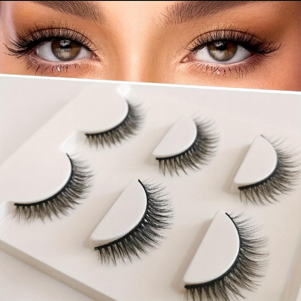 3D Natural Eyelashes Wispy Faux Mink False Eyelashes False Eyelashes Makeup 3 Pairs