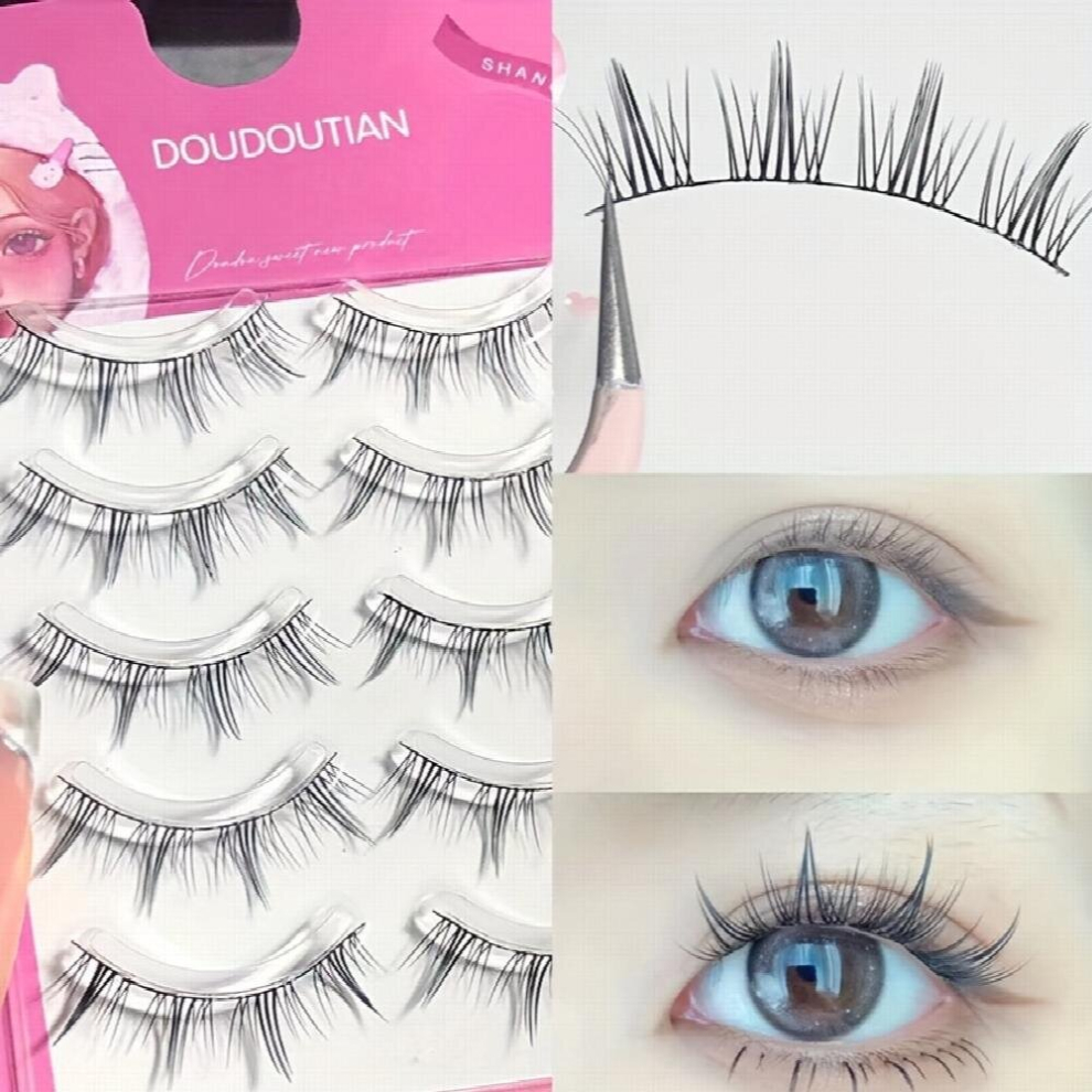 Mermaid Tail 5 Pairs False Eyelashes Comic Manga Natural Simulated One piece False Eyelashes With Eyeliner Look