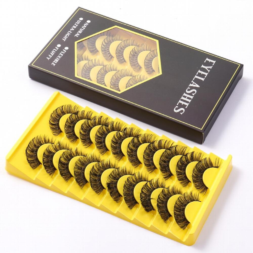 10 Pairs False Eyelashes Natural Thick Eye Lashes Simulated Chemical Fiber Lashes