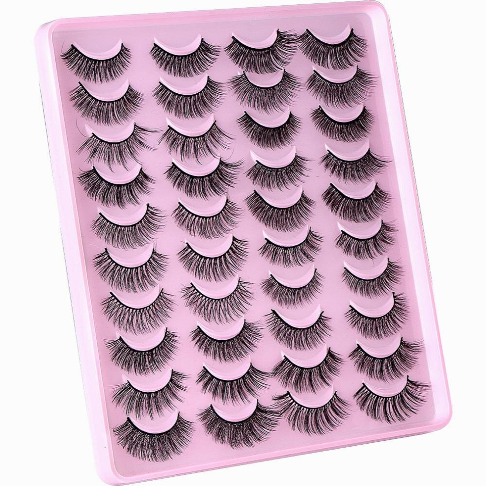 20 Pairs 3D Faux Mink Lashes Natural False Eyelashes Dramatic Volume Lashes Eyelash Extension Makeup