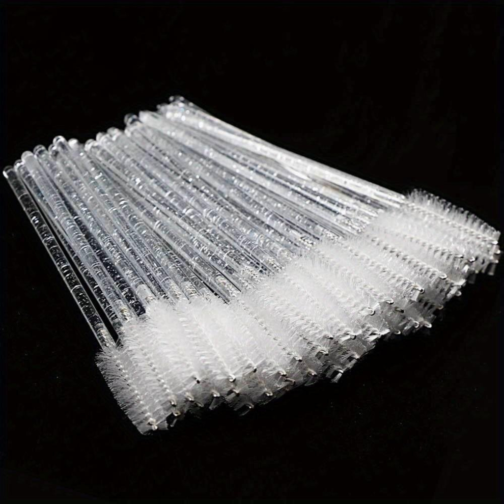 25pcs Crystal Eyelash Brushes Professional Mascara Wands for Eyelash Extensions and Makeup Gentle Cleansing Glitter Applicator Tool Includes Bristle B