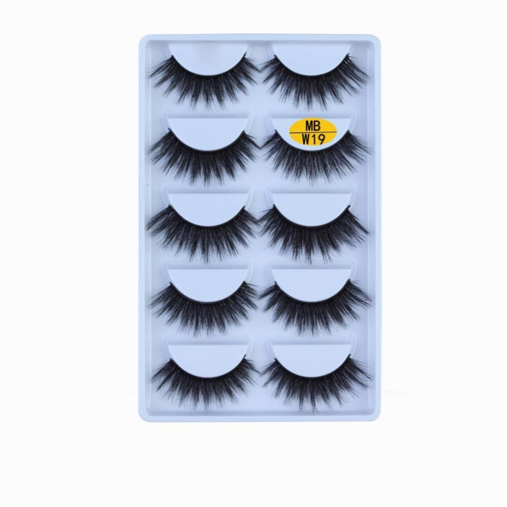 5 pairs Fluffy Mink Lashes Natural Thick Volume Wispy False Eyelashes for a Dramatic Look