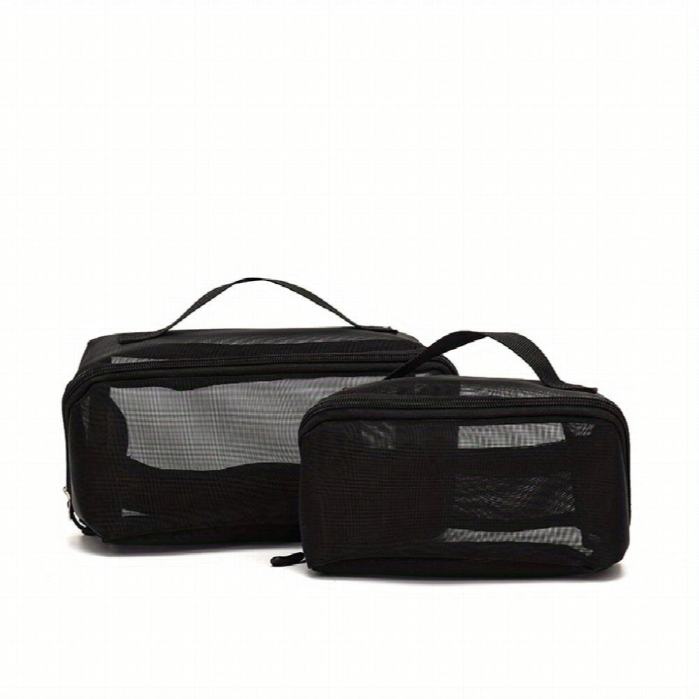 Mesh Large Capacity Travel Cosmetic Bag For Women With Portable Handle Multifunctional Makeup Bag Organizer Toiletry Bag For Cosmetic Skincare Toiletr