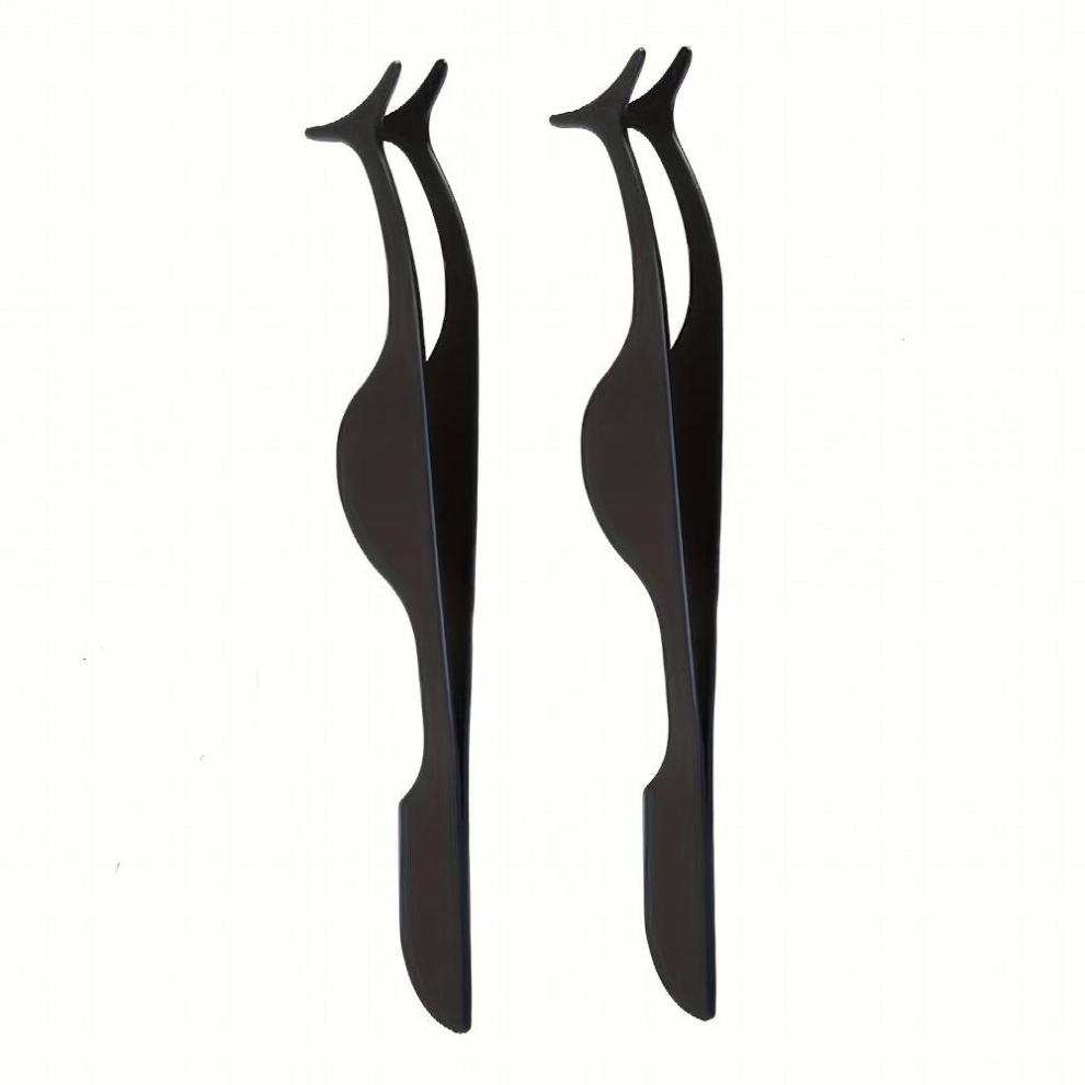2pcs Stainless Steel False Eyelashes Applicator Tool Eyelash Extension Tweezers Remover Clip Tweezers Nipper