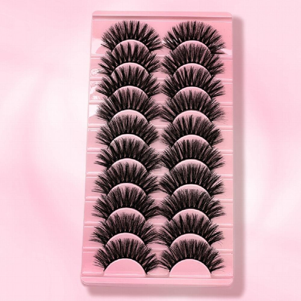 10 pairs 3D Fluffy Faux Mink Lashes Thick Curling False Eyelashes for a Natural and Dramatic Look
