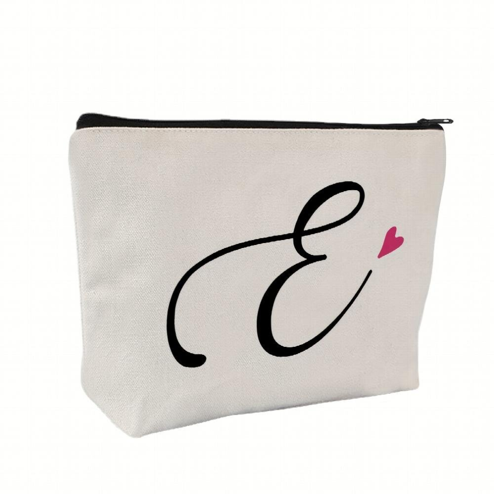 Multicoloured Initial Monogram Travel Makeup Bag Roomy Cosmetic Bag Travel Pouch With Zipper Birthday Gift Christmas Gift