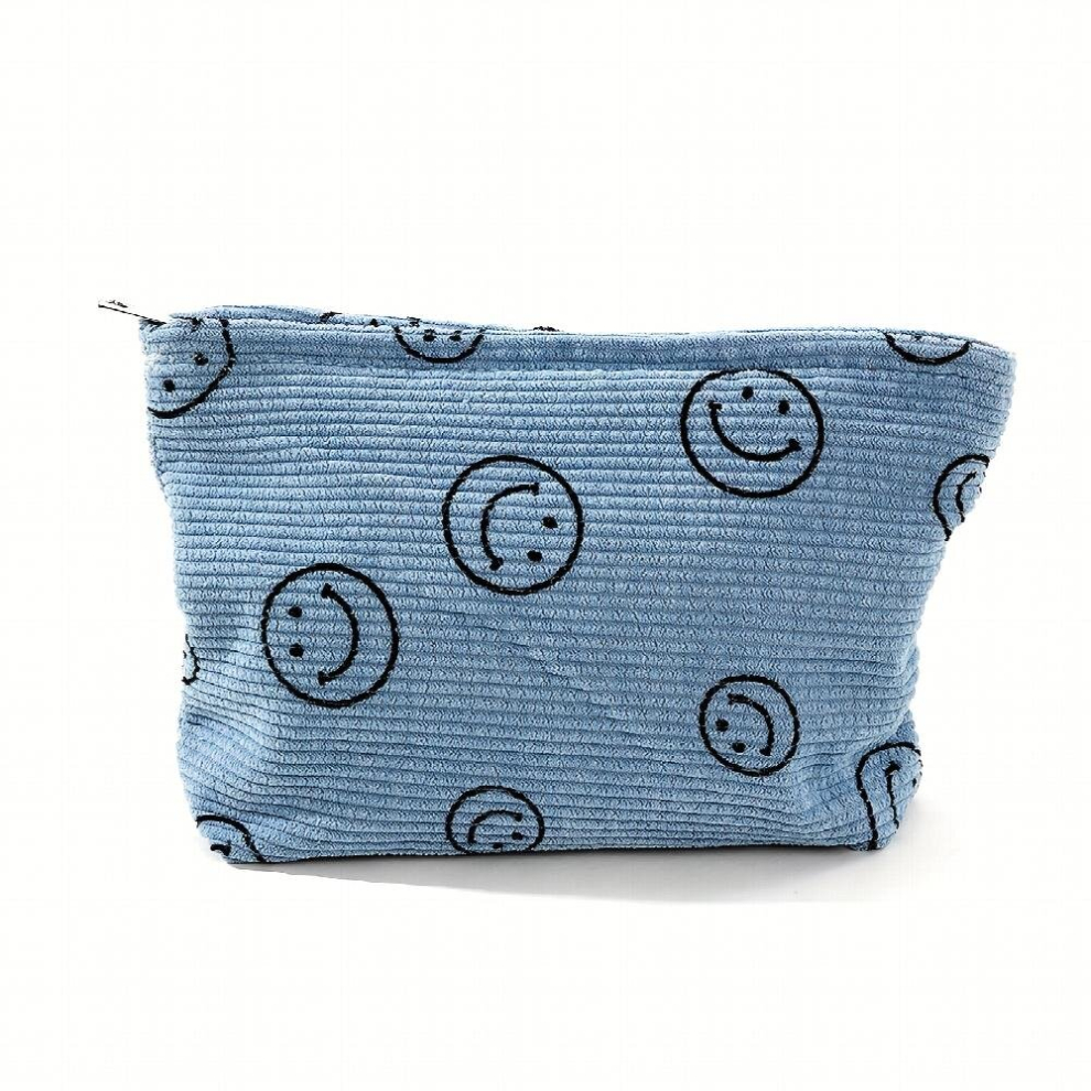 Makeup Bag For Women Large Capacity Travel Cosmetic Bag Smiling Face Travel Makeup Brush Holder Portable Make Up Organizer Bag Case