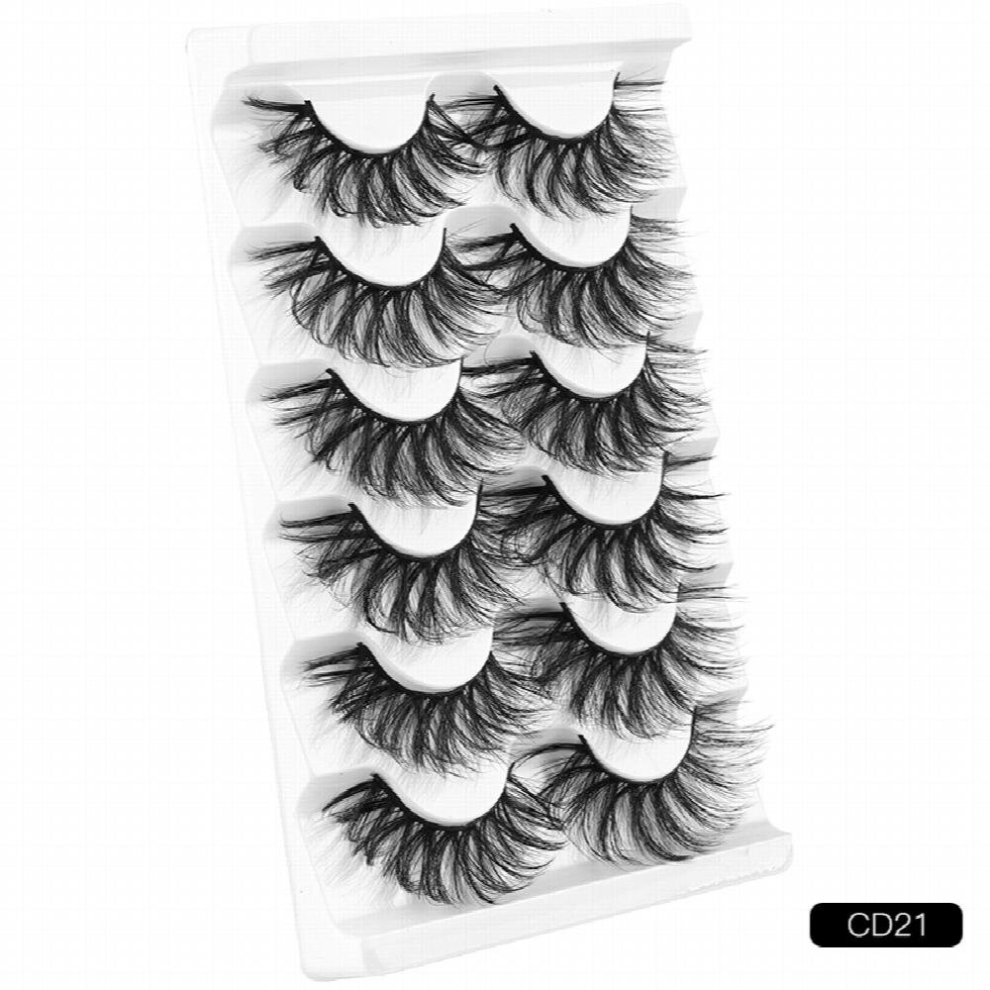6 Pairs False Eyelashes 8D High Faux Mink Hair Lashes Curling Thick False Eyelashes Planting Grafted Eyelashes