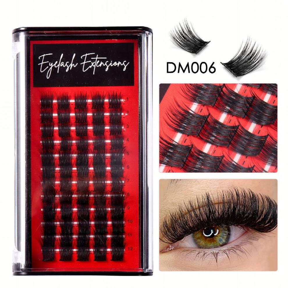 Multicoloured Diy Cluster Lashes Natural Thick Segmented False Eyelashes Self Grafting False Lashes Extension Dm006