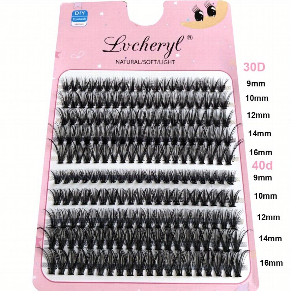 Multicoloured 200Pcs 30D 40D Mixed Eyelash Extension D Curling Cluster Lashes Segmented Grafting False Eyelashes Natural Lightweight And No Burden Lashes Set For Ho