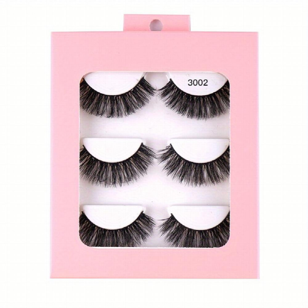 3 Pairs False Eyelashes Chemical Fiber Simulated Curling Lashes Thick Short Eye Lashes