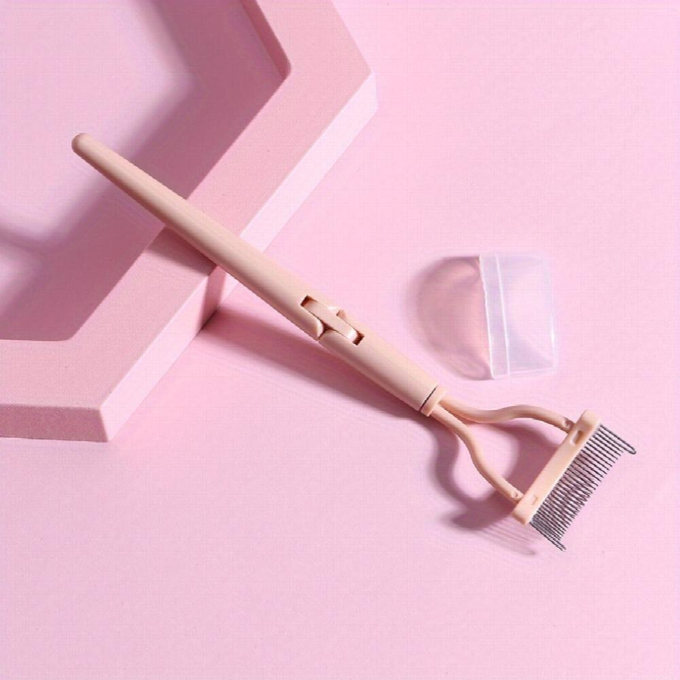 Pink Eyelash Curler Beauty Makeup Lash Separator Foldable Metal Eyelash Brush Comb Mascara Curl Beauty Makeup Cosmetic Tool For Makeup Starters Artists