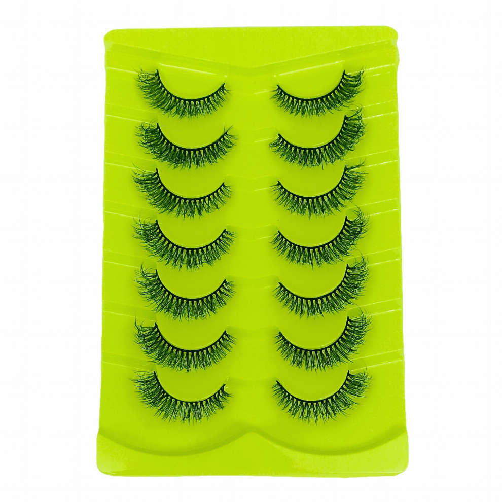 7 pairs Fluffy Cat Eye False Lashes 8D Wispy Mink Lashes for Extra Long Thick and Voluminous Look