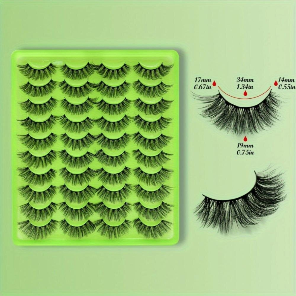 20 pairs 3D Chemical Fiber False Eyelashes Multilayer Bushy Natural Cross Grafting Long Lasting and Easy to Apply