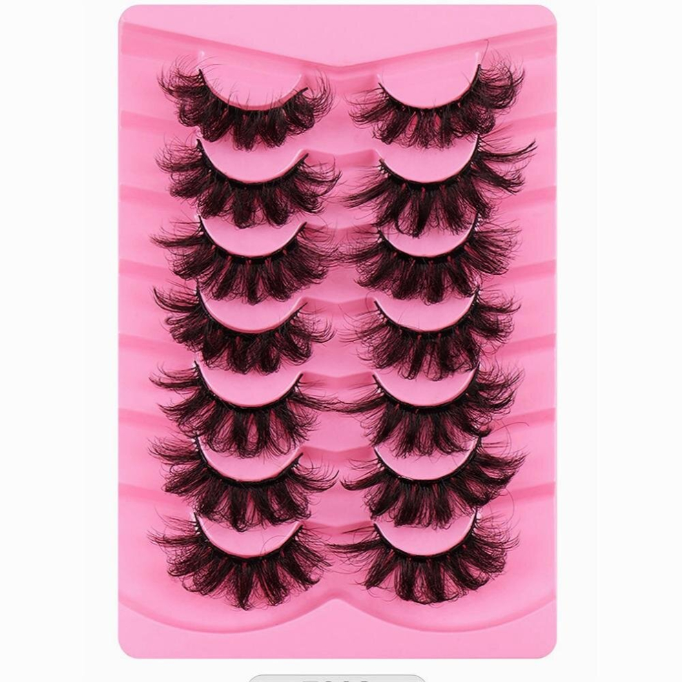 7 pairs Dramatic Volume Fluffy Mink Lashes Long Lasting Faux Mink Eyelashes for Dramatic Look
