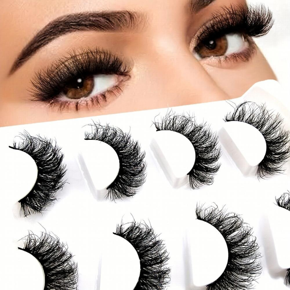 Multicoloured 4 Pairs False Eyelashes Thick And Curling Lashes Fluffy And Sexy Faux Mink False Eyelashes