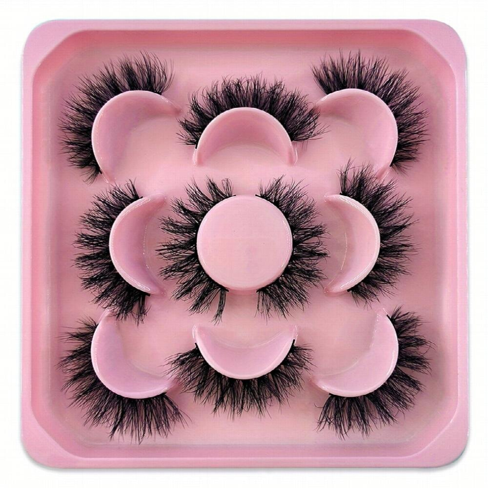 5 Pairs Natural False Eyelashes 3D Wispy 12 18mm Cat Eye Faux Mink Lashes Fluffy Natural Slender False Eyelashes