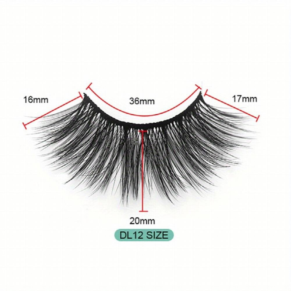 Multicoloured 8 Pairs 6D Lashes Fluffy Wispy Curly Natural Volume False Eyelashes Soft Makeup Eyelashes For Dating Wedding Makeup Use
