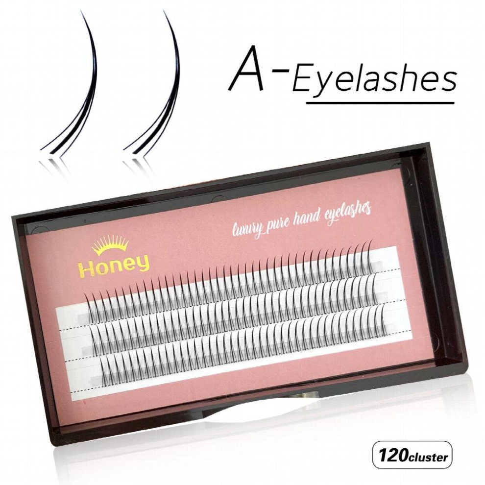 Multicoloured A Type M Shape Grafted Eyelashes Natural Individual Lashes Cluster Spikes Lash Wispy Premade Makeup Eyelash