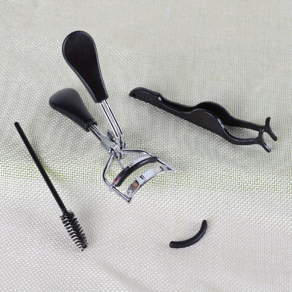 Multicoloured 4Pcs Set Eyelash Tools Set False Eyelash Applicator Eyebrow Brush Eyelash Curlers Eyelash Comb Eyebrow Tweezers
