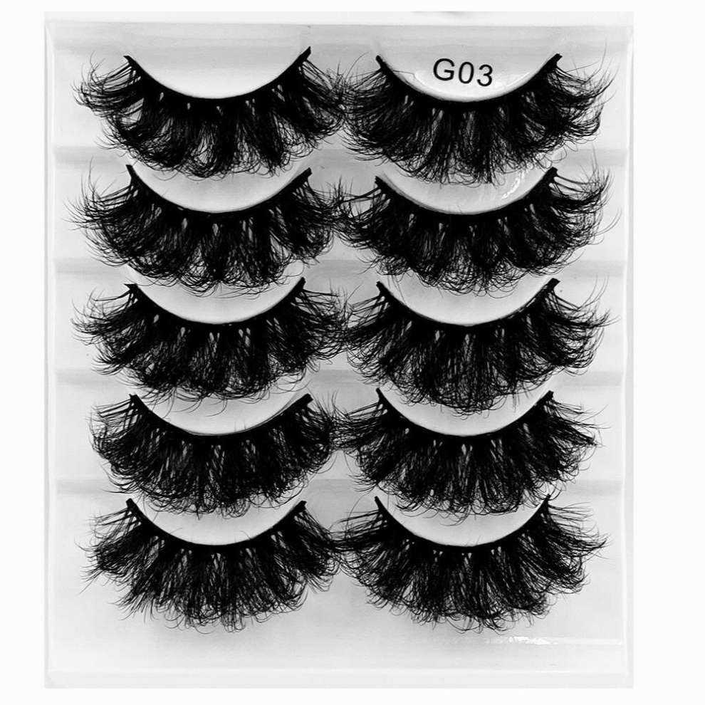Multicoloured 5 Pairs 8D Fluffy False Eyelashes For Dramatic False Eyelashes Fluffy Thick False Eyelashes Mink False Eyelash Makeup