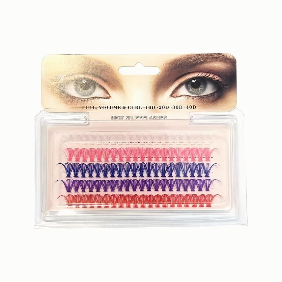 40p Grafting Cluster Eyelashes Colorful D Curling False Eyelashes Extension Makeup