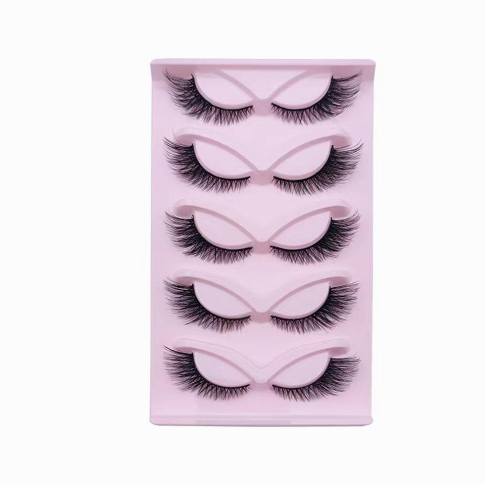 5 Pairs Fox Eye Lashes 3D Winged End Eye Elongated EyeLashes Mink Eyelashes Cat Eye False Eyelashes Natural False Lashes
