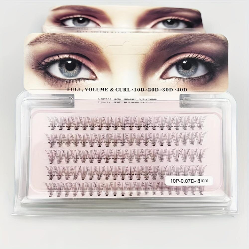 5 Rows False Eyelashes 10p 20p 30p 40p Grafting Single Cluster Eyelashes Pointed Base False Eyelashes