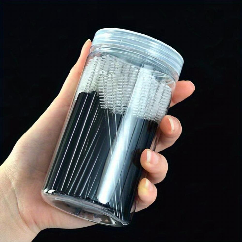 100PCS Eyelash Brush Mascara Wands Makeup Brushes Applicators Kits For Eyelash Extensions With Container