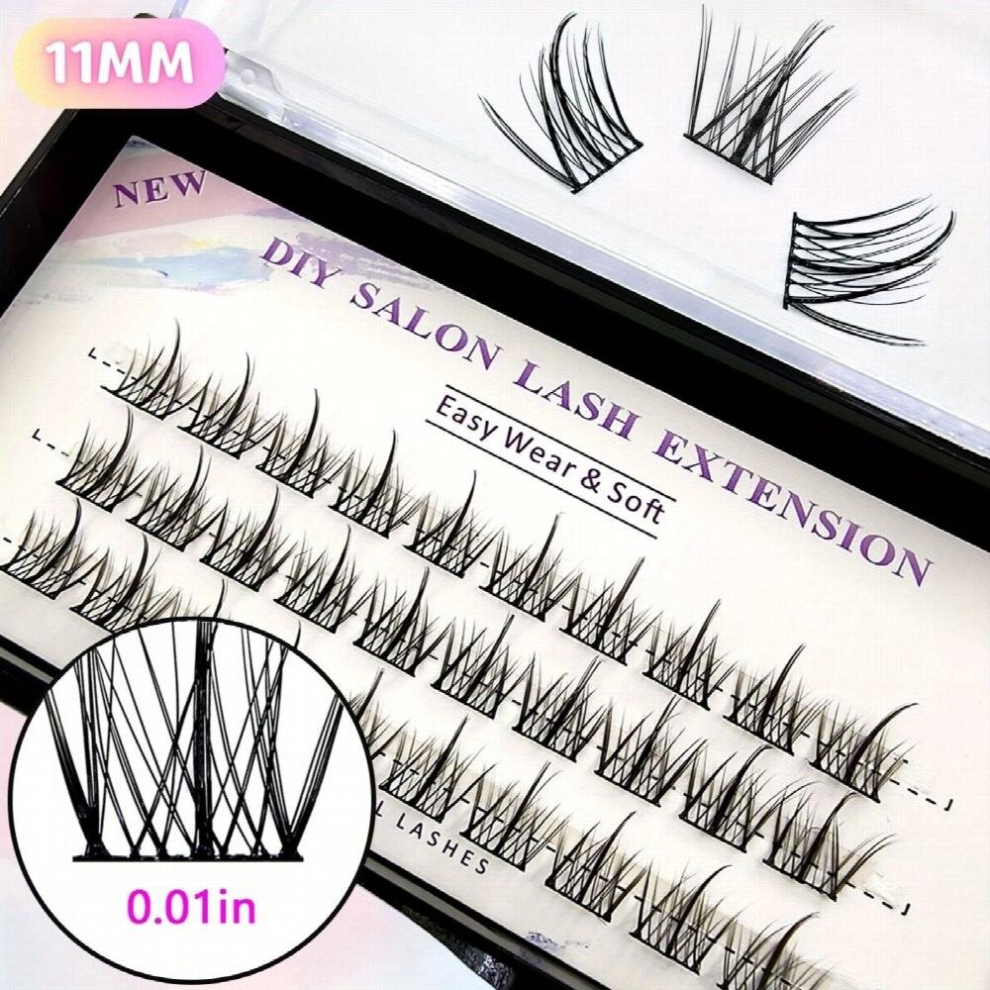 Multicoloured 30 Cluster False Eyelashes 11 13Mm Segmented Lash Cluster C Curl Diy Lashes Extension