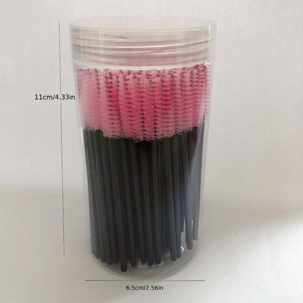 Pink 100Pcs Professional Eyelash Brushes For Effortless Mascara Application And Eyebrow Grooming