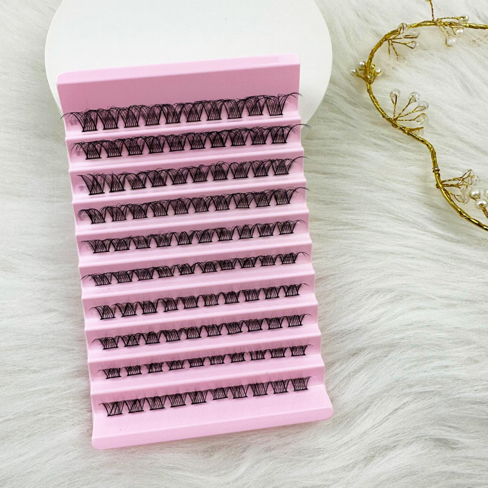 Multicoloured 100Pcs Cluster Lashes Individual Lashes Lash Extensions Clusters Lashes Thick & Curly & Soft & Natural Invisible False Eyelashes Individual Diy Eyelas
