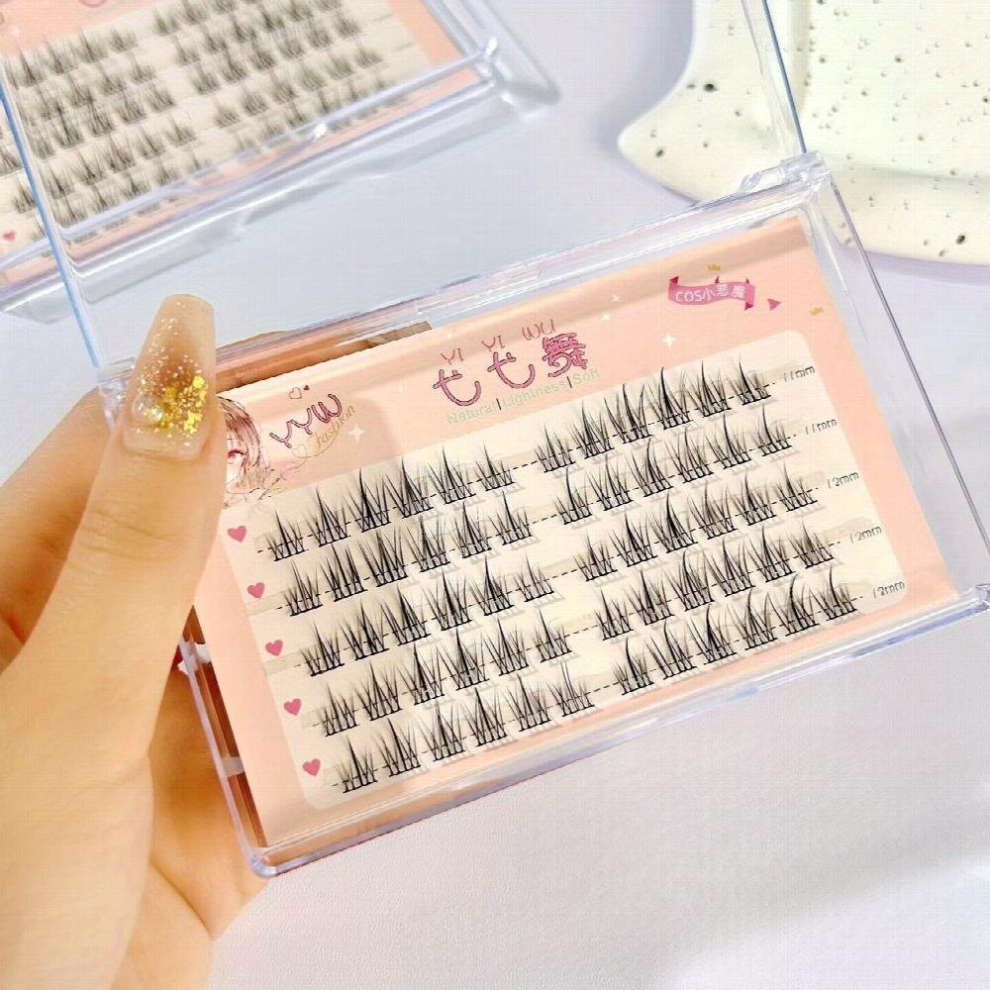 Sunflower False Eyelashes For Women Natural Slim Grafting Segmented False Eyelashes Fishtail Little Devil Style Eyelashes