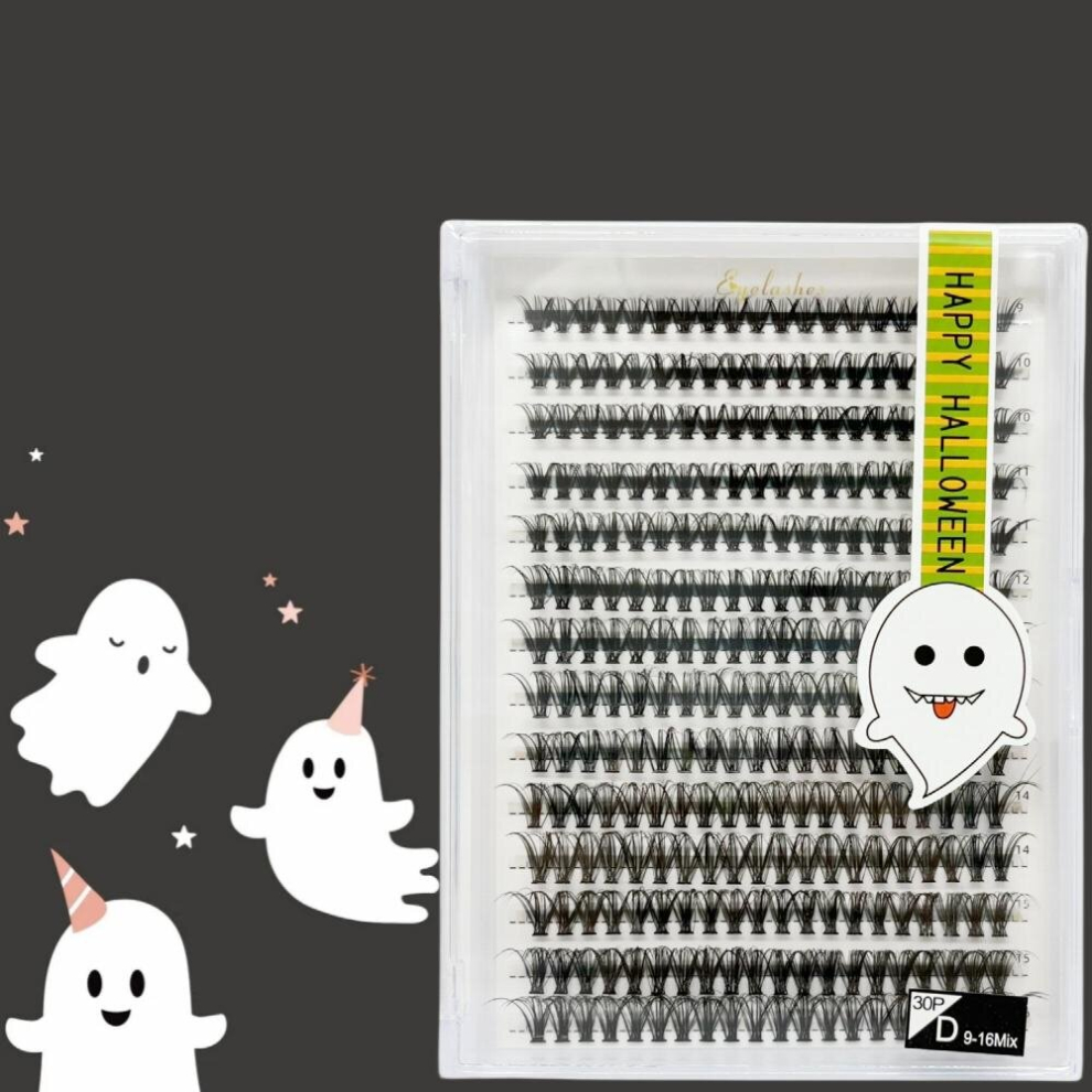 208pcs Cluster Professional Makeup Individual Eyelashes Grafting False Eyelashes Eyelash Extension Mixed Length False Eyelashes 9 16mm Curly Thick Flu