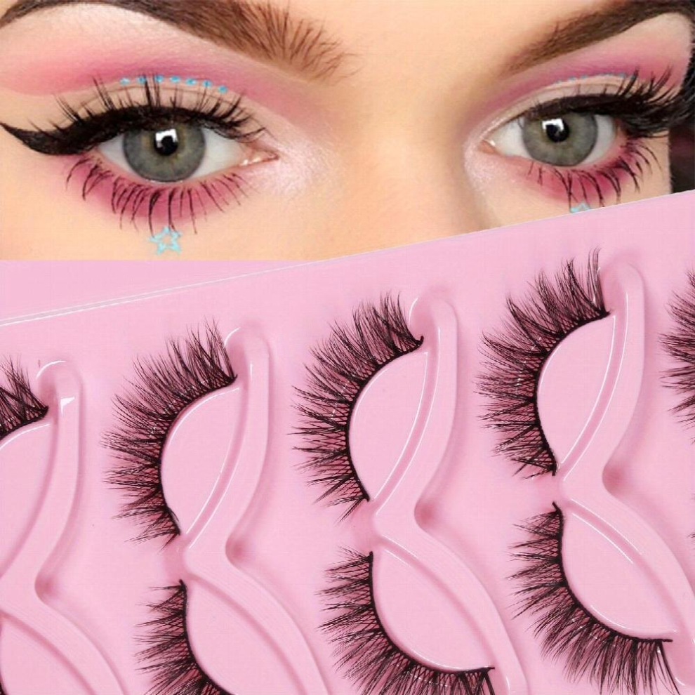 Multicoloured 3D Thick False Eyelashes Lengthening Dramatic Volume Lashes Wispy Curling Lashes