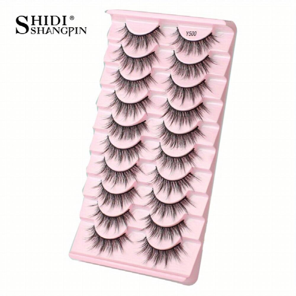 10 pairs Natural 3D Faux Mink False Eyelashes Set Thick and Natural Cross Lashes for a Dramatic Look