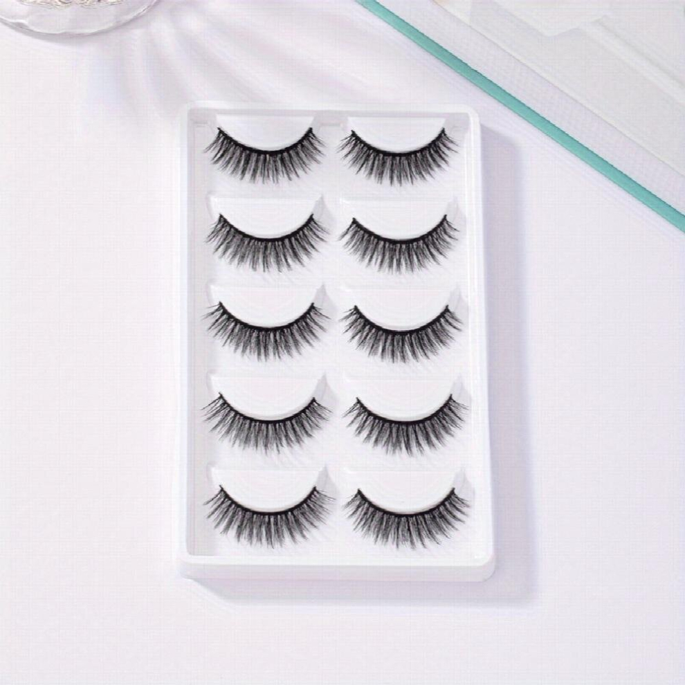 5 Pairs Manga Lashes Crisscross 5 12mm False Eyelashes Natural Look Japanese Style Cosplay Anime False Eyelashes For Stage Cosplay Party Use