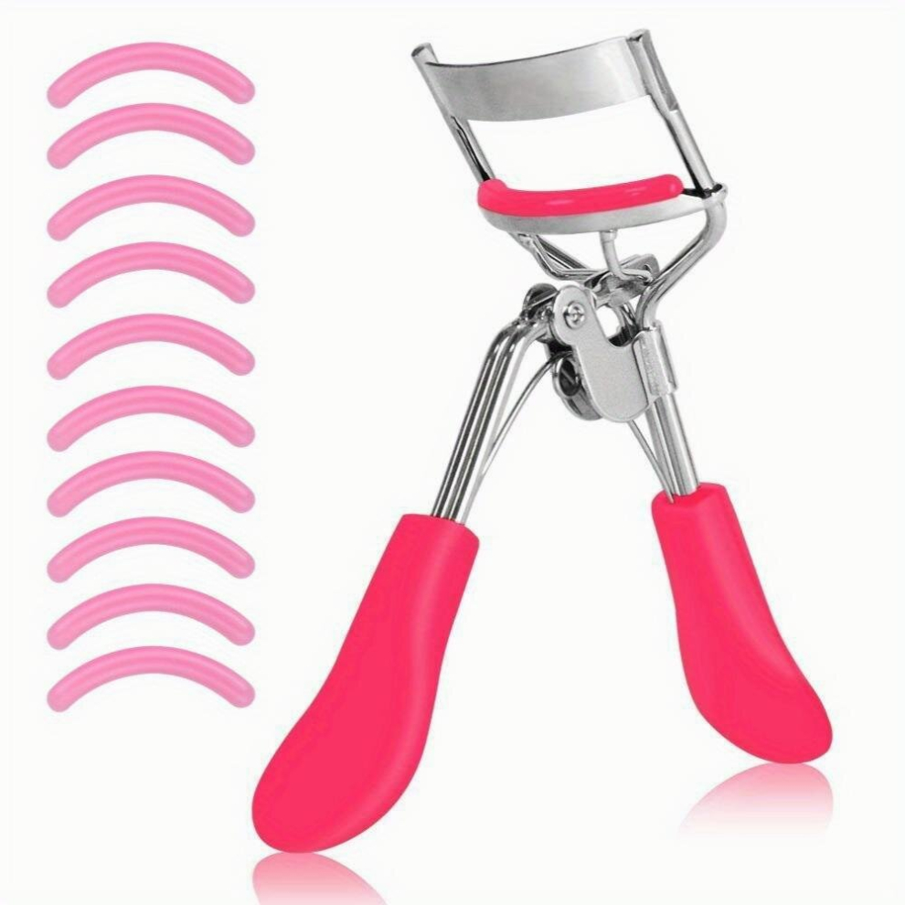 Red Eyelash Curler Lash Curler With 10 Eyelash Curler Refills Eyelash Curler For Women Fits All Eye Shapes Eye Lashes Curlers