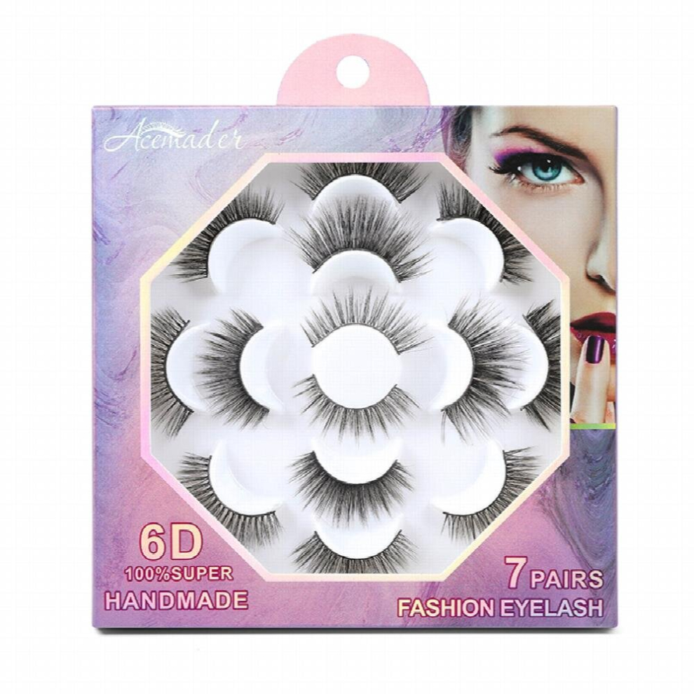 Multicoloured 7 Pairs Pure Lashes Chemical Fiber False Eyelashes Natural Wispy Slender Lashes