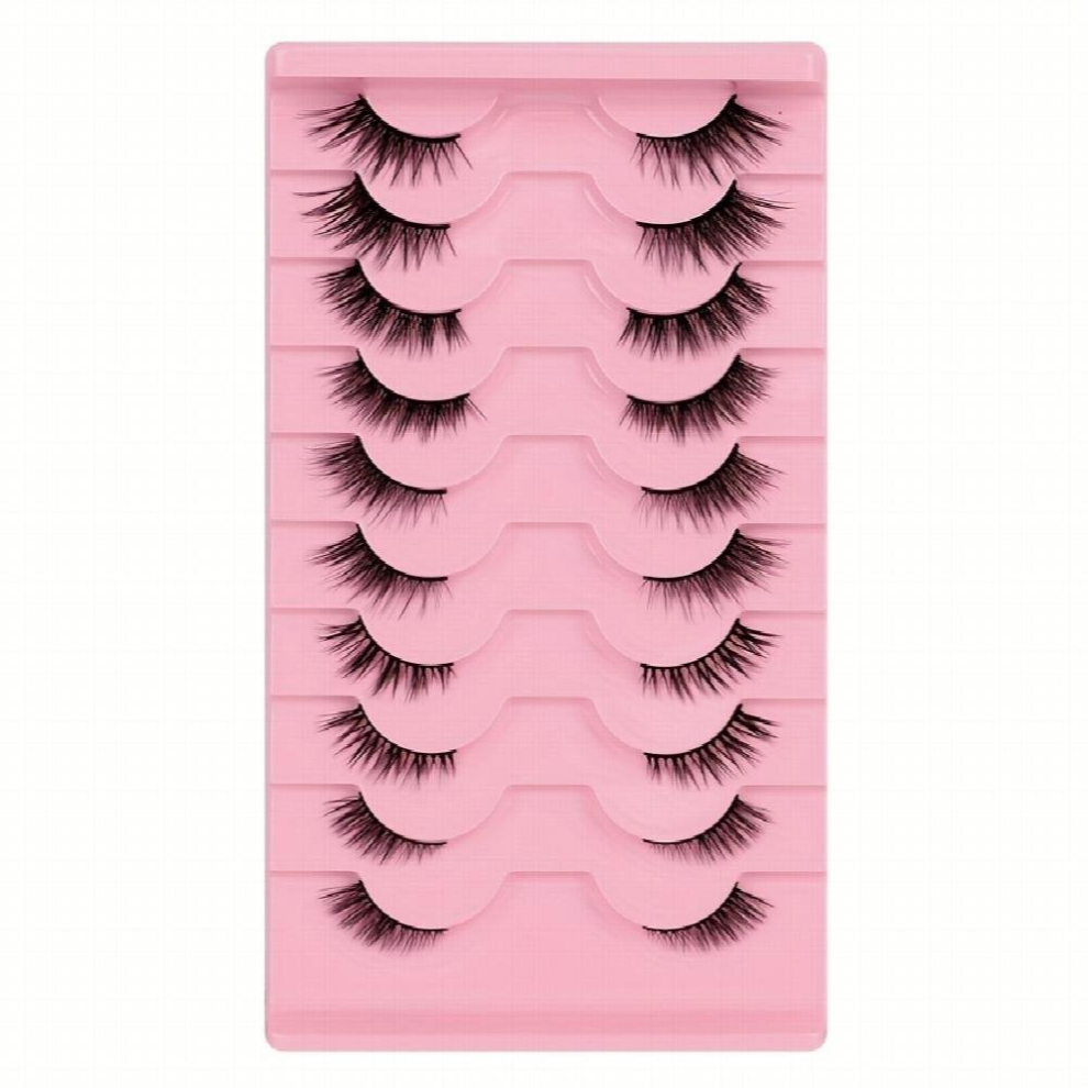 Half Eye Lashes 3D Short Cat Eye Eyelashes 10 Pairs Eye End Lengthening Curling False Eyelashes