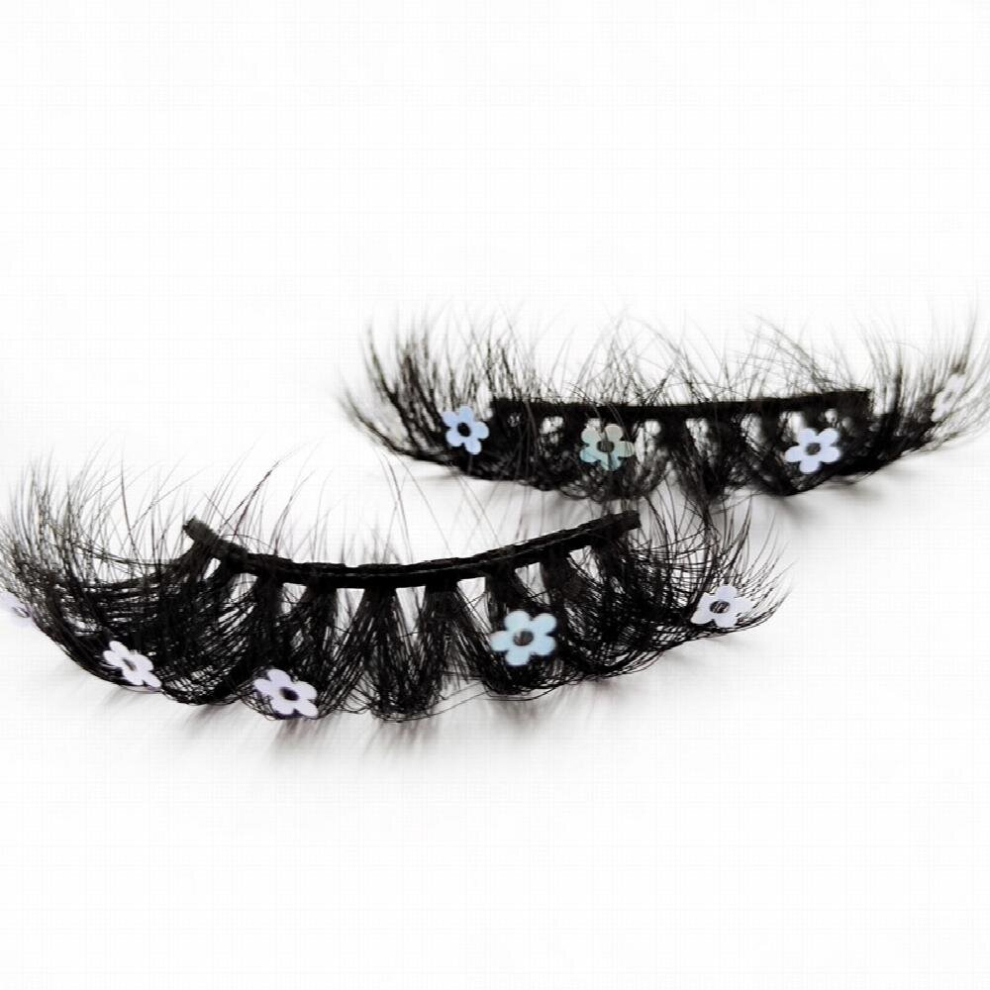 Fluffy Flower Eyelashes Faux Mink Lashes for Cosplay Parties and Stage 25mm