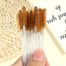 20pcs Cosmetic Eyelash Brush Faux Crystal Mascara Wands Applicator Faux Diamond Eyelashes Brushes Glitter Make Up Brushes Tool Lasting