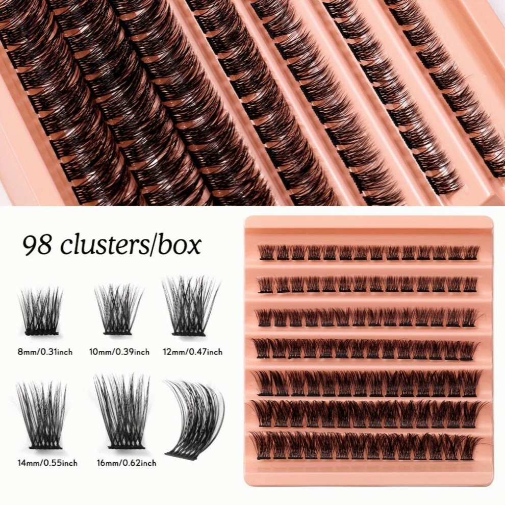 Multicoloured Diy Cluster Lashes Extension Self Grafting False Eyelashes Segmented Cluster Lashes C Curling Natural Look