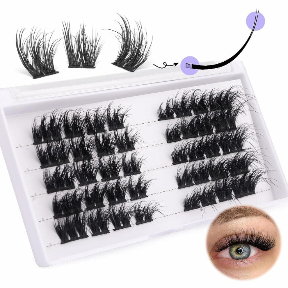 Multicoloured Cluster Lashes Wispy Eyelash Extensions 3D Diy Individual Faux Mink Lashes Curling False Eyelashes