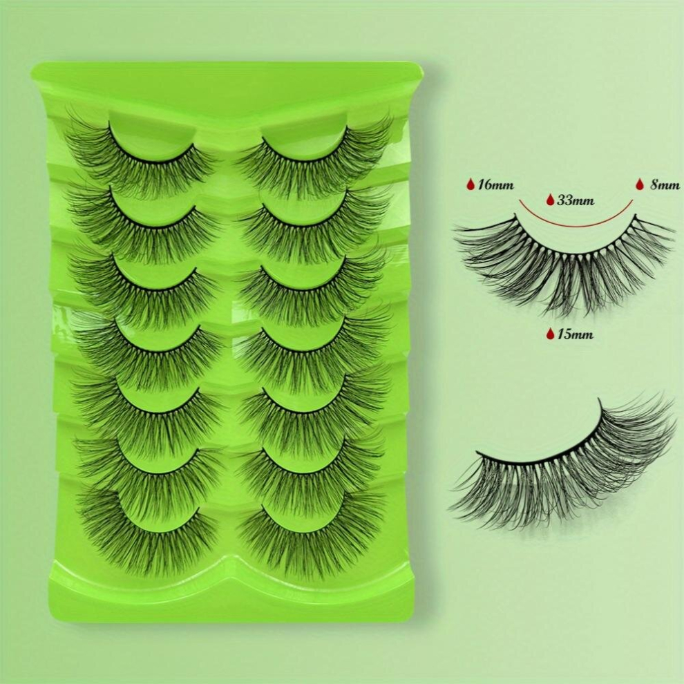 7 Pairs Lashes 3D Chemical Fiber False Eyelashes Multilayer Three dimensional Bushy Natural Cross Grafting Eyelashes