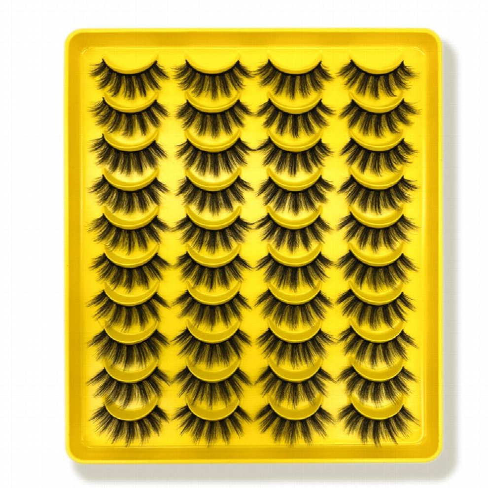 20 pairs Fluffy Mink Curlers Natural False Eyelashes for Long Thick Wispy Lashes