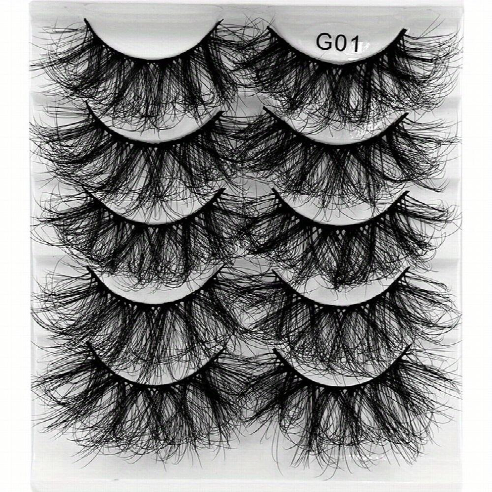Multicoloured 5 Pairs Lashes Chemical Fiber False Eyelashes Natural Thick Mixed Style Eye Lashes