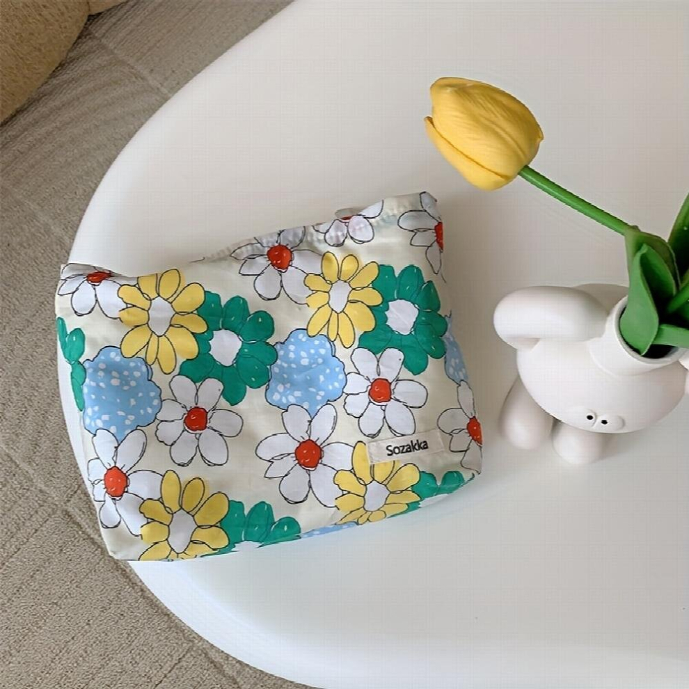 Cosmetic Bag Women Floral Makeup Case Organizer Cosmetic Pouch Travel Toiletry Bag Canvas Beauty Case