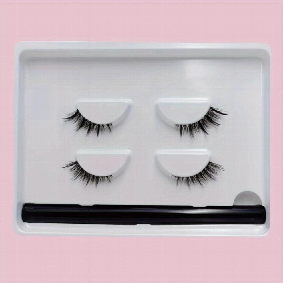 2 Pairs Half Lashes & Eyeliner Set Clear Band Fishtail Crisscross Style Natural Long Half False Eyelashes Extension 3 14mm For Dating Party Cosplay St